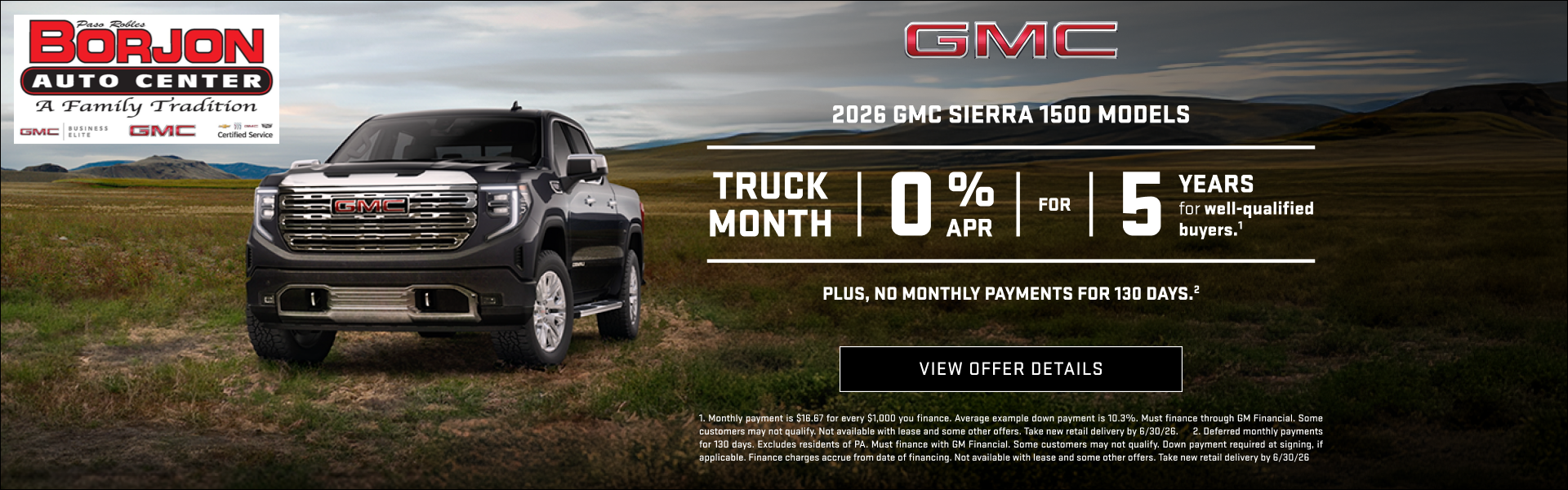 SIERRA 1500 OFFERS FROM BORJON AUTO CENTER